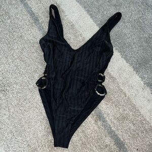 NWOT | Black Ribbed Bathing Suit